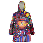 Personalised NAIDOC Week 2025 Knights Rugby Wearable Blanket Hoodie Aboriginal Dot Painting