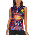 Personalised NAIDOC Week 2025 Knights Rugby Women Sleeveless Polo Shirt Aboriginal Dot Painting