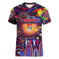 Personalised NAIDOC Week 2025 Knights Rugby Women V-Neck T-Shirt Aboriginal Dot Painting