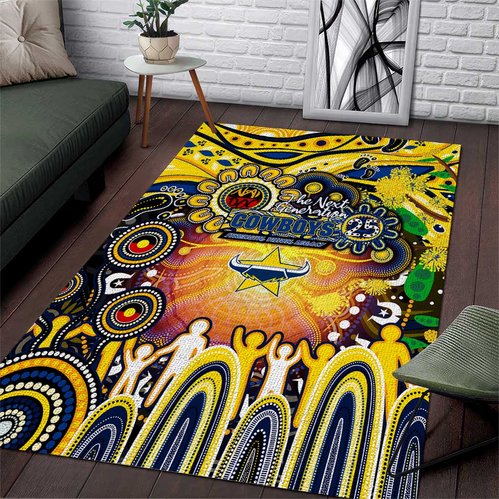 NAIDOC Week 2025 Cowboys Rugby Area Rug Aboriginal Dot Painting