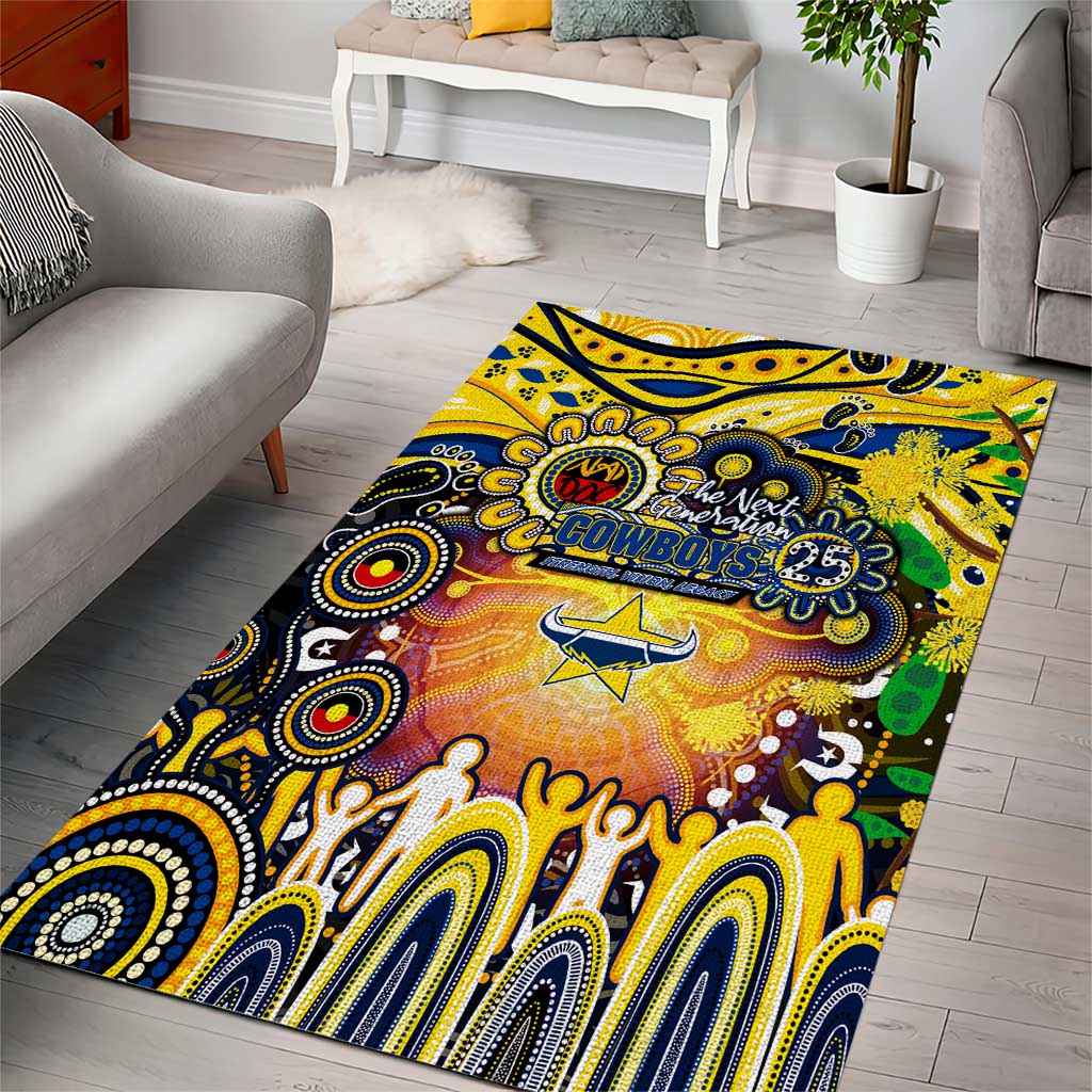 NAIDOC Week 2025 Cowboys Rugby Area Rug Aboriginal Dot Painting