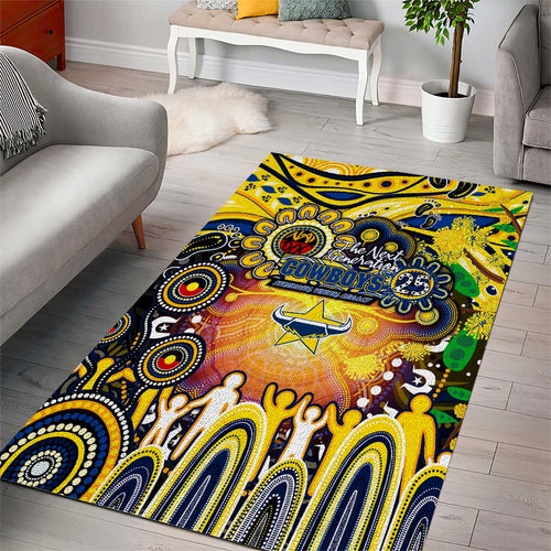NAIDOC Week 2025 Cowboys Rugby Area Rug Aboriginal Dot Painting