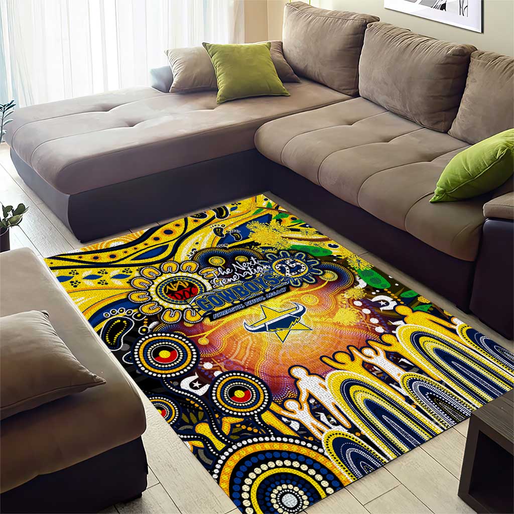 NAIDOC Week 2025 Cowboys Rugby Area Rug Aboriginal Dot Painting