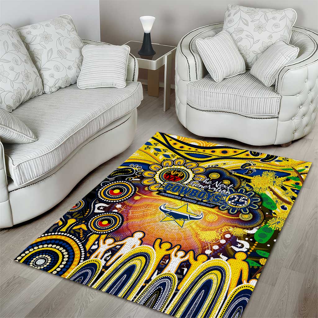 NAIDOC Week 2025 Cowboys Rugby Area Rug Aboriginal Dot Painting