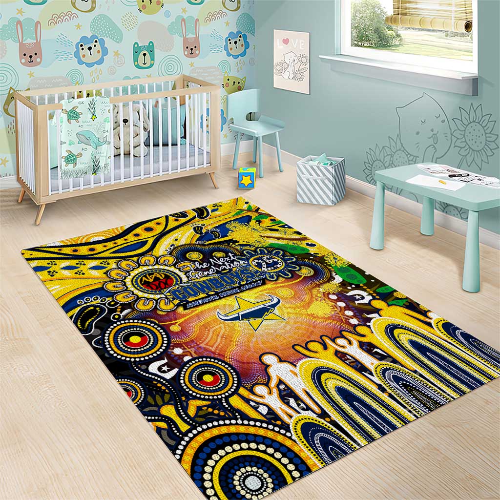 NAIDOC Week 2025 Cowboys Rugby Area Rug Aboriginal Dot Painting