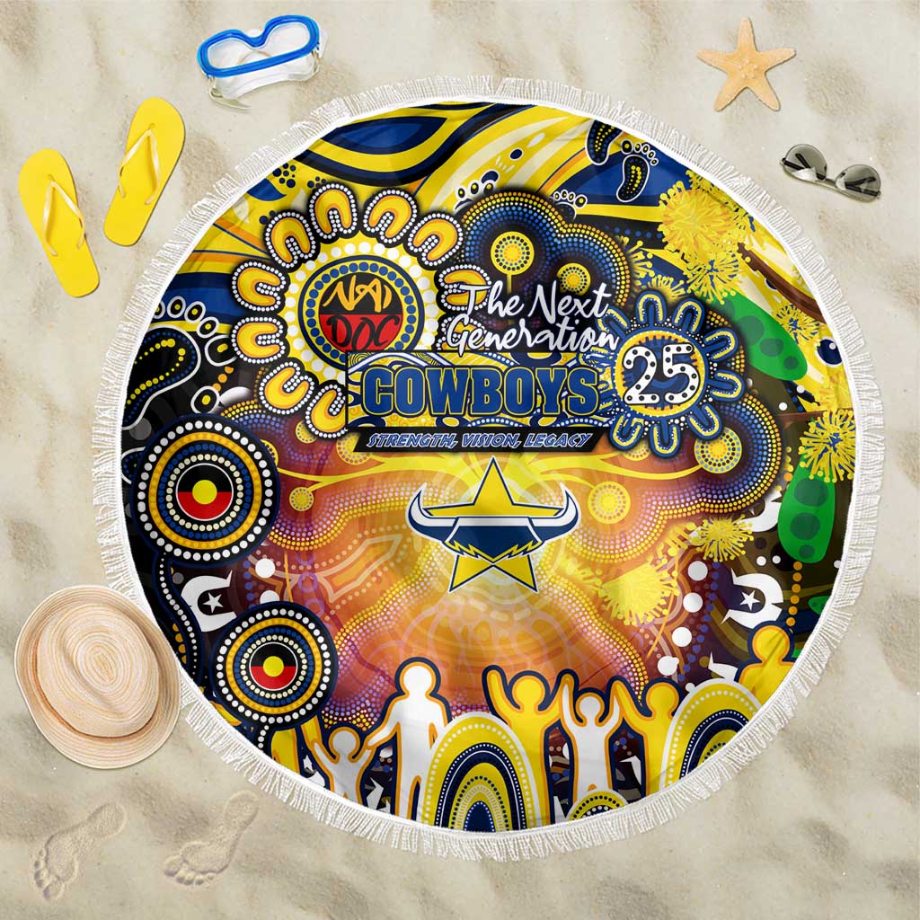 NAIDOC Week 2025 Cowboys Rugby Beach Blanket Aboriginal Dot Painting