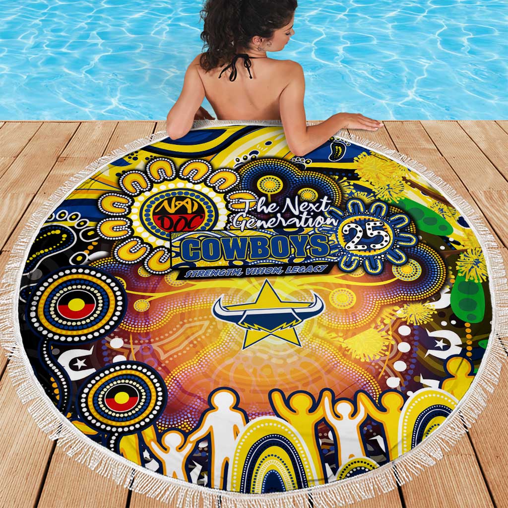 NAIDOC Week 2025 Cowboys Rugby Beach Blanket Aboriginal Dot Painting