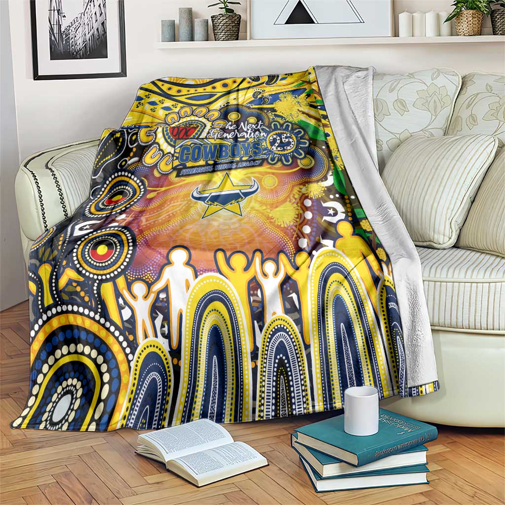 NAIDOC Week 2025 Cowboys Rugby Blanket Aboriginal Dot Painting