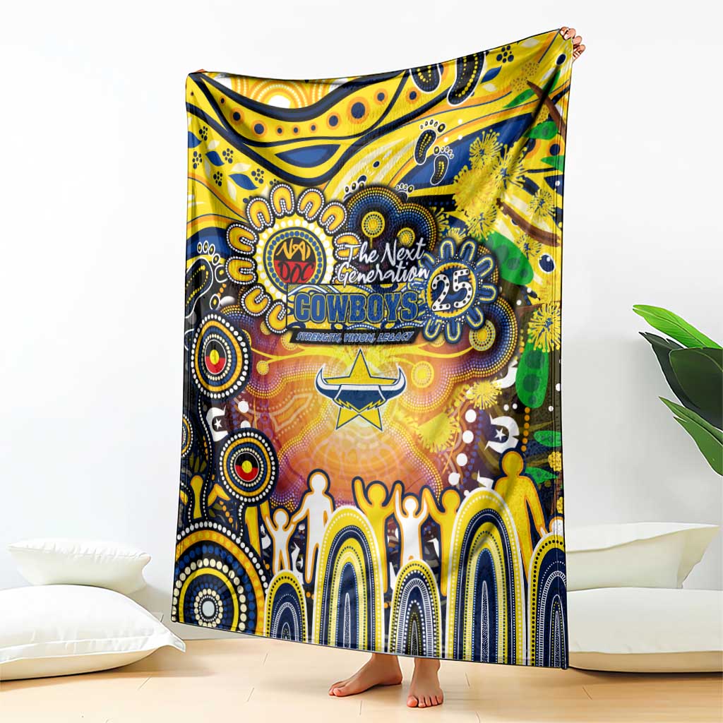 NAIDOC Week 2025 Cowboys Rugby Blanket Aboriginal Dot Painting