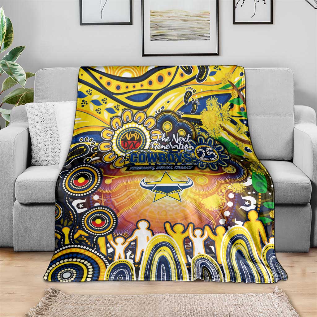 NAIDOC Week 2025 Cowboys Rugby Blanket Aboriginal Dot Painting