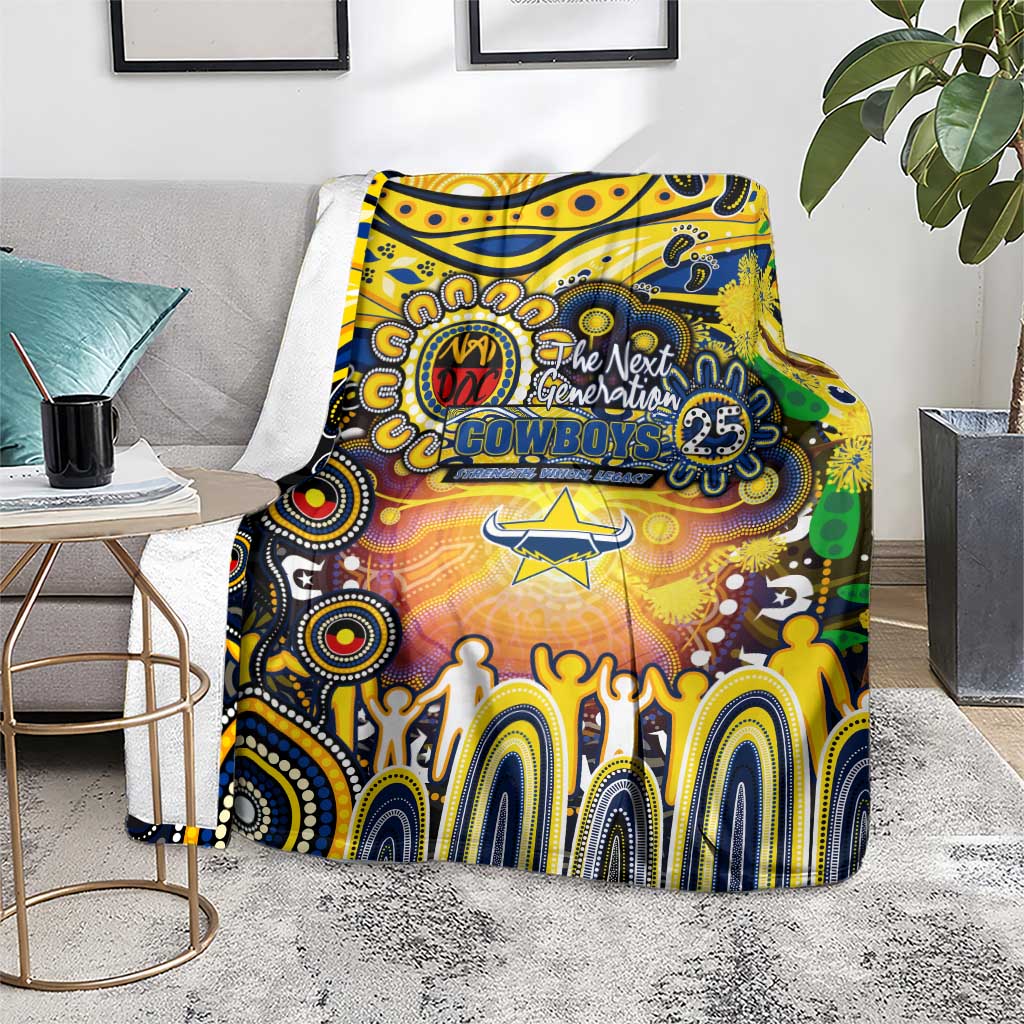 NAIDOC Week 2025 Cowboys Rugby Blanket Aboriginal Dot Painting