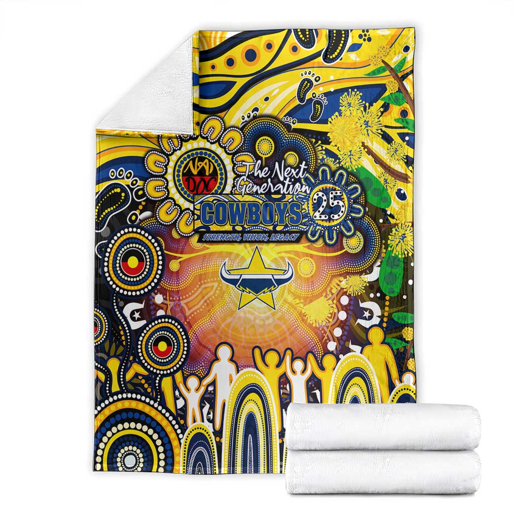 NAIDOC Week 2025 Cowboys Rugby Blanket Aboriginal Dot Painting