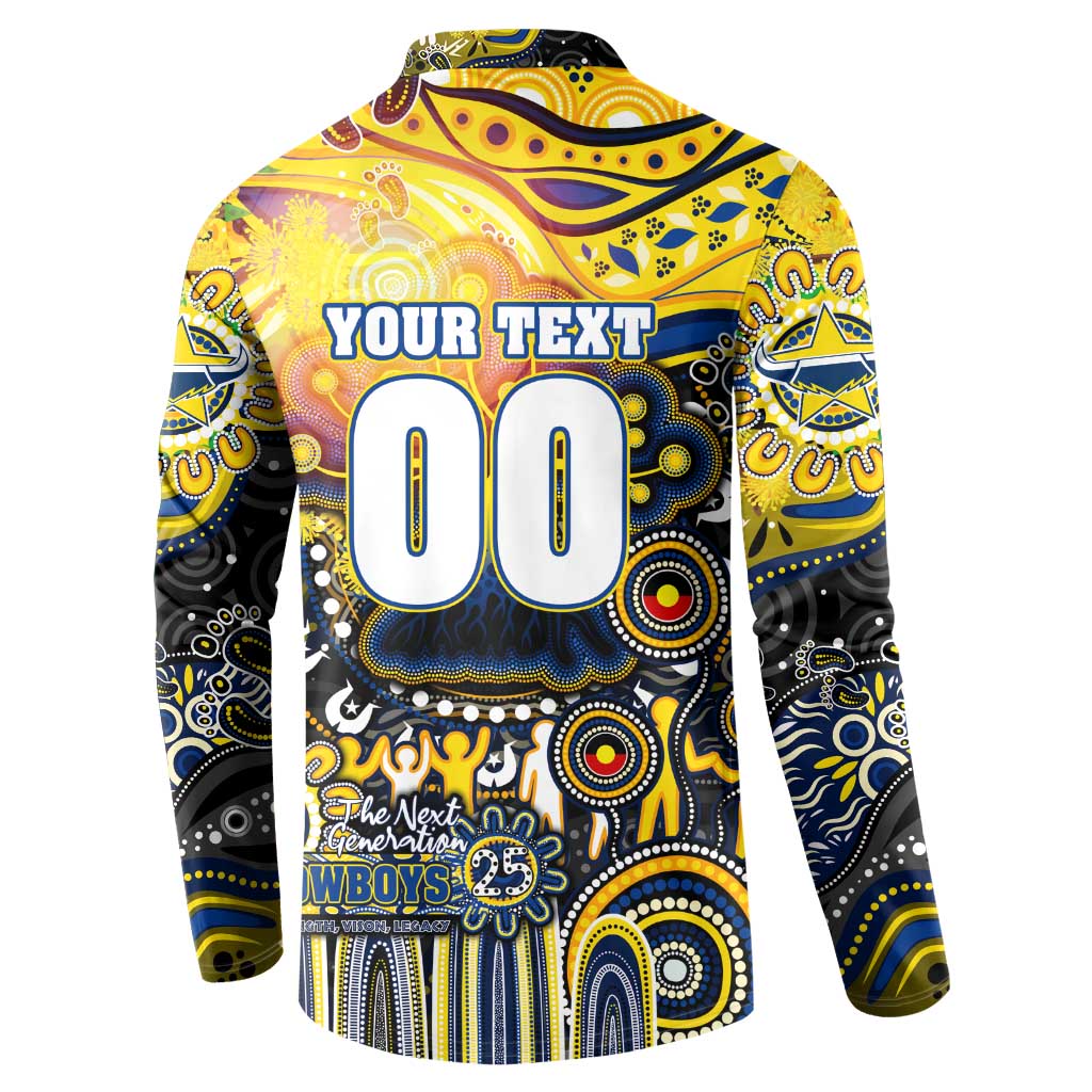 Personalised NAIDOC Week 2025 Cowboys Rugby Button Sweatshirt Aboriginal Dot Painting