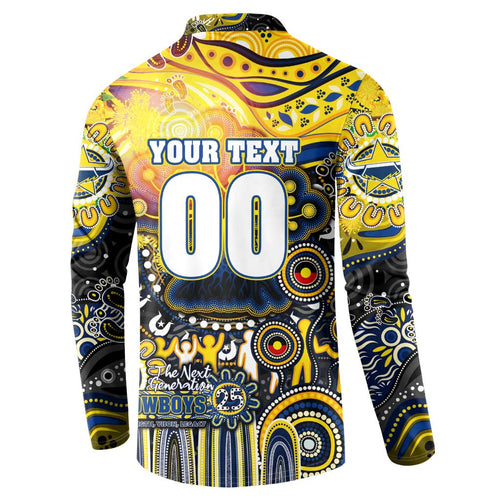 Personalised NAIDOC Week 2025 Cowboys Rugby Button Sweatshirt Aboriginal Dot Painting
