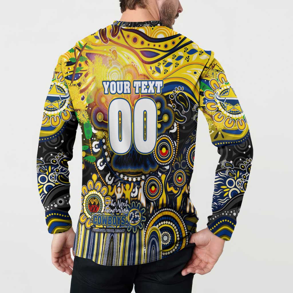 Personalised NAIDOC Week 2025 Cowboys Rugby Button Sweatshirt Aboriginal Dot Painting