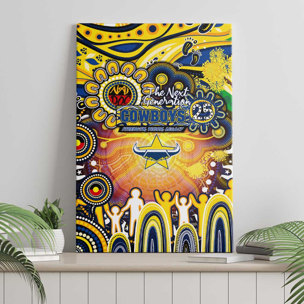 NAIDOC Week 2025 Cowboys Rugby Canvas Wall Art Aboriginal Dot Painting
