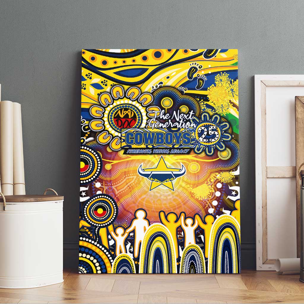 NAIDOC Week 2025 Cowboys Rugby Canvas Wall Art Aboriginal Dot Painting