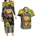 Personalised NAIDOC Week 2025 Cowboys Rugby Couples Matching Long Sleeve Bodycon Dress and Hawaiian Shirt Aboriginal Dot Painting