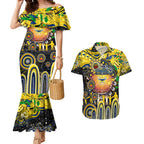 Personalised NAIDOC Week 2025 Cowboys Rugby Couples Matching Mermaid Dress and Hawaiian Shirt Aboriginal Dot Painting