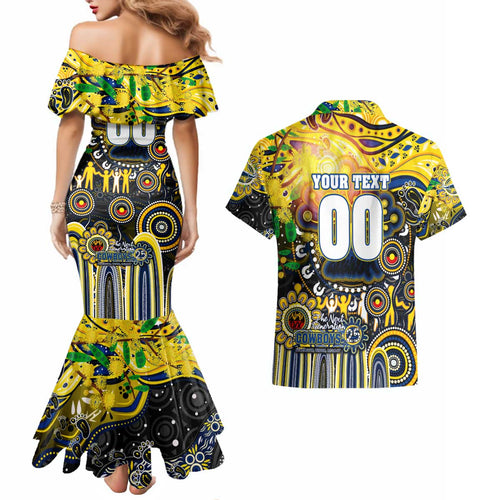 Personalised NAIDOC Week 2025 Cowboys Rugby Couples Matching Mermaid Dress and Hawaiian Shirt Aboriginal Dot Painting