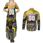 Personalised NAIDOC Week 2025 Cowboys Rugby Couples Matching Summer Maxi Dress and Long Sleeve Button Shirt Aboriginal Dot Painting