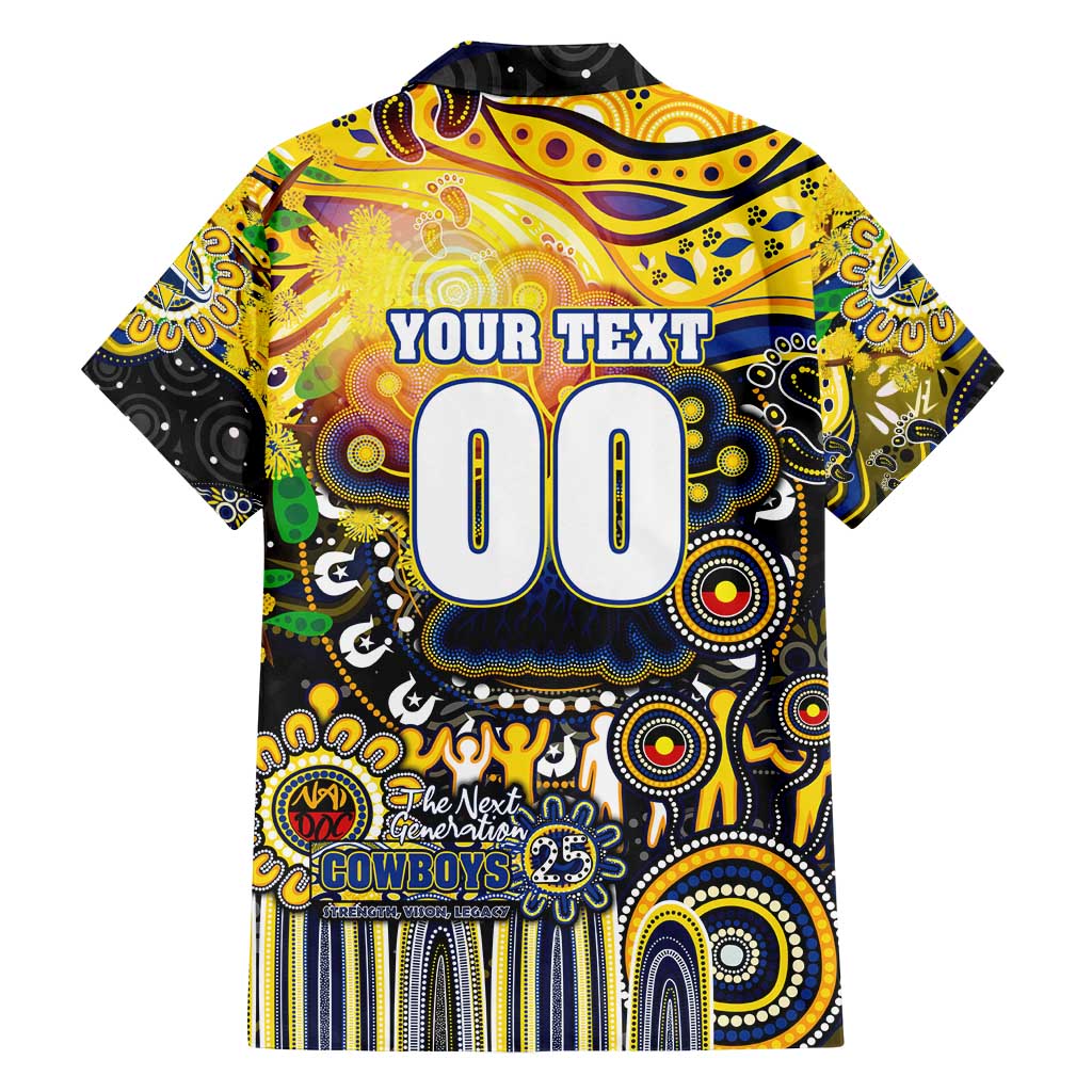 Personalised NAIDOC Week 2025 Cowboys Rugby Family Matching Long Sleeve Bodycon Dress and Hawaiian Shirt Aboriginal Dot Painting