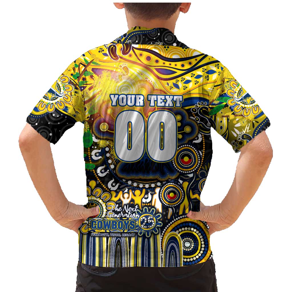 Personalised NAIDOC Week 2025 Cowboys Rugby Family Matching Mermaid Dress and Hawaiian Shirt Aboriginal Dot Painting