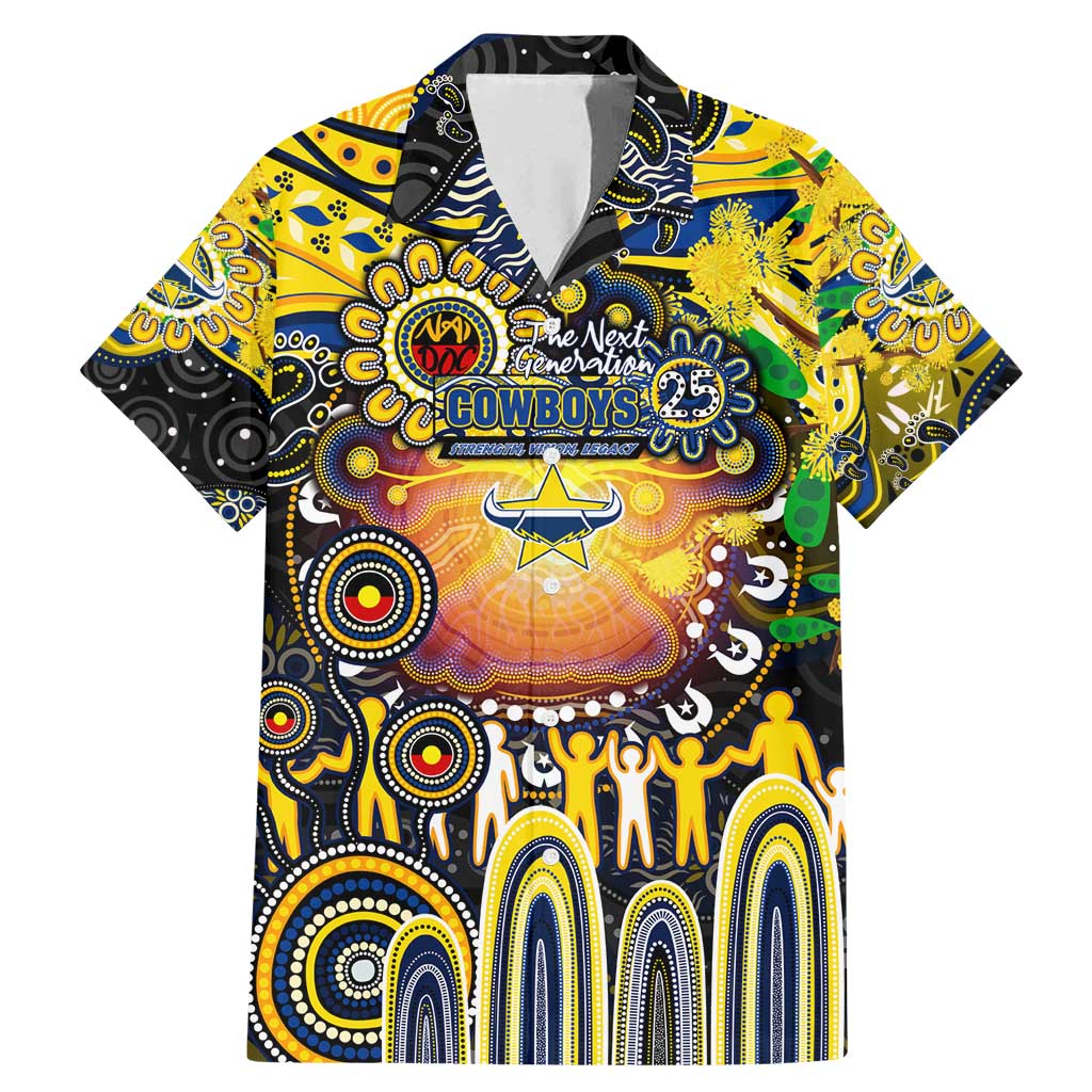Personalised NAIDOC Week 2025 Cowboys Rugby Family Matching Mermaid Dress and Hawaiian Shirt Aboriginal Dot Painting