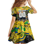 Personalised NAIDOC Week 2025 Cowboys Rugby Family Matching Off The Shoulder Long Sleeve Dress and Hawaiian Shirt Aboriginal Dot Painting