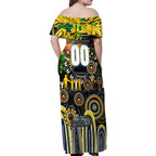 Personalised NAIDOC Week 2025 Cowboys Rugby Family Matching Off Shoulder Maxi Dress and Hawaiian Shirt Aboriginal Dot Painting