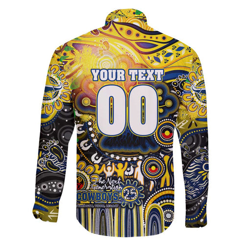 Personalised NAIDOC Week 2025 Cowboys Rugby Family Matching Off Shoulder Short Dress and Hawaiian Shirt Aboriginal Dot Painting
