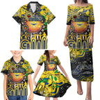 Personalised NAIDOC Week 2025 Cowboys Rugby Family Matching Puletasi and Hawaiian Shirt Aboriginal Dot Painting