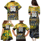 Personalised NAIDOC Week 2025 Cowboys Rugby Family Matching Puletasi and Hawaiian Shirt Aboriginal Dot Painting
