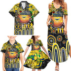 Personalised NAIDOC Week 2025 Cowboys Rugby Family Matching Summer Maxi Dress and Hawaiian Shirt Aboriginal Dot Painting