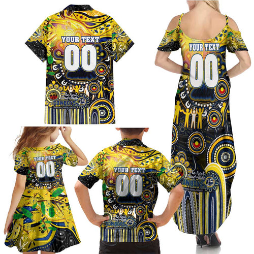 Personalised NAIDOC Week 2025 Cowboys Rugby Family Matching Summer Maxi Dress and Hawaiian Shirt Aboriginal Dot Painting
