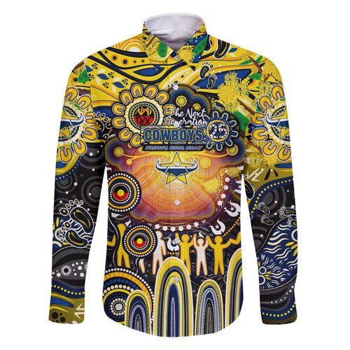 Personalised NAIDOC Week 2025 Cowboys Rugby Family Matching Summer Maxi Dress and Hawaiian Shirt Aboriginal Dot Painting