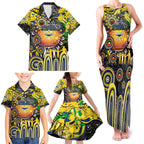 Personalised NAIDOC Week 2025 Cowboys Rugby Family Matching Tank Maxi Dress and Hawaiian Shirt Aboriginal Dot Painting