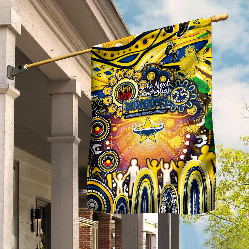 NAIDOC Week 2025 Cowboys Rugby Garden Flag Aboriginal Dot Painting