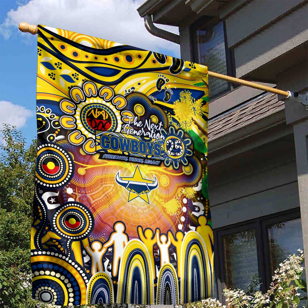 NAIDOC Week 2025 Cowboys Rugby Garden Flag Aboriginal Dot Painting