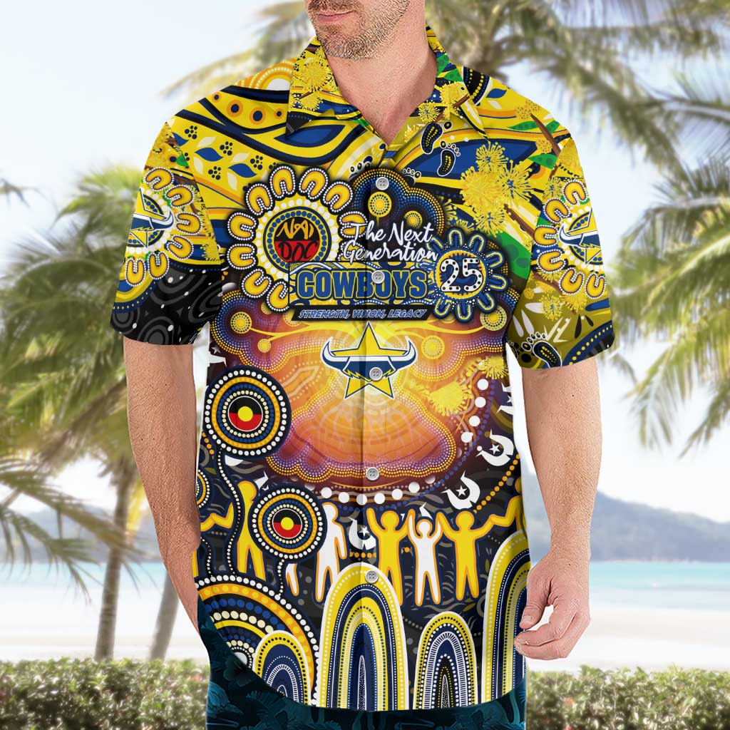 Personalised NAIDOC Week 2025 Cowboys Rugby Hawaiian Shirt Aboriginal Dot Painting