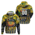 Personalised NAIDOC Week 2025 Cowboys Rugby Hoodie Aboriginal Dot Painting
