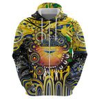 Personalised NAIDOC Week 2025 Cowboys Rugby Hoodie Aboriginal Dot Painting