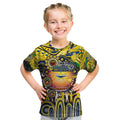 Personalised NAIDOC Week 2025 Cowboys Rugby Kid T Shirt Aboriginal Dot Painting