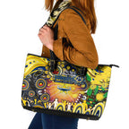 NAIDOC Week 2025 Cowboys Rugby Leather Tote Bag Aboriginal Dot Painting