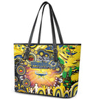 NAIDOC Week 2025 Cowboys Rugby Leather Tote Bag Aboriginal Dot Painting