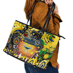NAIDOC Week 2025 Cowboys Rugby Leather Tote Bag Aboriginal Dot Painting