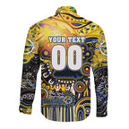 Personalised NAIDOC Week 2025 Cowboys Rugby Long Sleeve Button Shirt Aboriginal Dot Painting