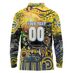Personalised NAIDOC Week 2025 Cowboys Rugby Long Sleeve Polo Shirt Aboriginal Dot Painting