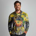 Personalised NAIDOC Week 2025 Cowboys Rugby Long Sleeve Polo Shirt Aboriginal Dot Painting