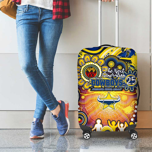NAIDOC Week 2025 Cowboys Rugby Luggage Cover Aboriginal Dot Painting